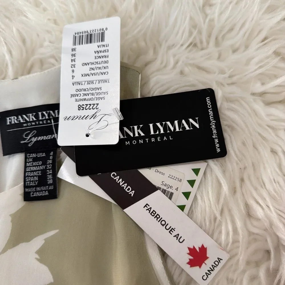 Frank Lyman Design Olive and White Floral Maxi Dress size 4 NWT - Picture 7 of 8